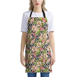 Pastel Alstroemeria Zigzag Pattern Print Apron