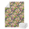 Pastel Alstroemeria Zigzag Pattern Print Blanket