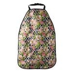 Pastel Alstroemeria Zigzag Pattern Print Car Seat Organizers