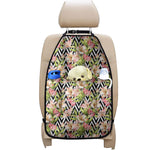 Pastel Alstroemeria Zigzag Pattern Print Car Seat Organizers