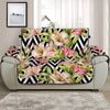 Pastel Alstroemeria Zigzag Pattern Print Half Sofa Protector