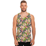 Pastel Alstroemeria Zigzag Pattern Print Men's Tank Top