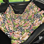 Pastel Alstroemeria Zigzag Pattern Print Pet Car Back Seat Cover