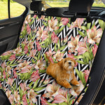 Pastel Alstroemeria Zigzag Pattern Print Pet Car Back Seat Cover