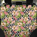 Pastel Alstroemeria Zigzag Pattern Print Pet Car Back Seat Cover