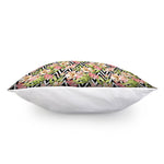 Pastel Alstroemeria Zigzag Pattern Print Pillow Cover