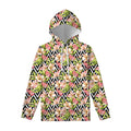 Pastel Alstroemeria Zigzag Pattern Print Pullover Hoodie