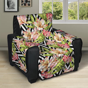 Pastel Alstroemeria Zigzag Pattern Print Recliner Protector