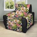 Pastel Alstroemeria Zigzag Pattern Print Recliner Protector