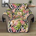 Pastel Alstroemeria Zigzag Pattern Print Recliner Protector