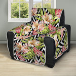 Pastel Alstroemeria Zigzag Pattern Print Recliner Protector