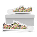 Pastel Alstroemeria Zigzag Pattern Print White Low Top Sneakers