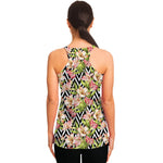 Pastel Alstroemeria Zigzag Pattern Print Women's Racerback Tank Top