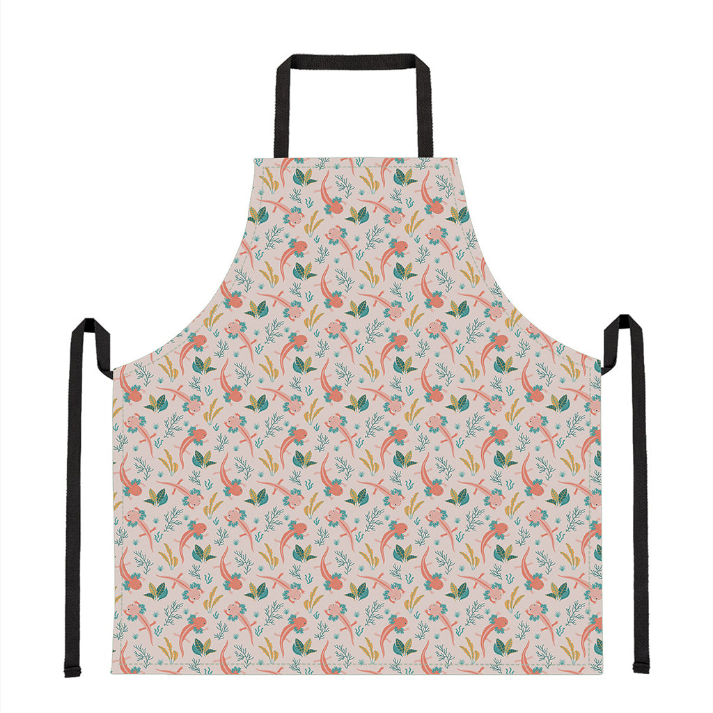 Pastel Axolotl Pattern Print Apron