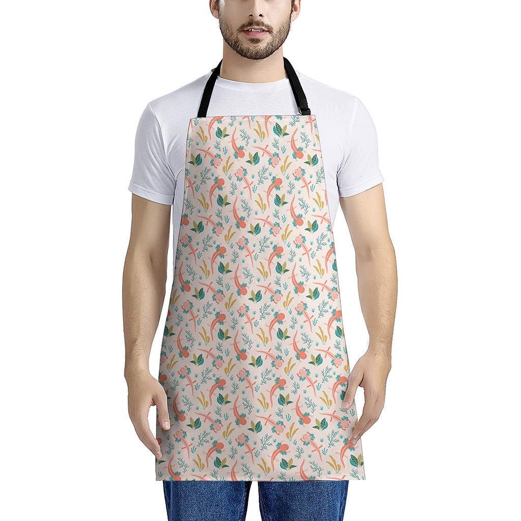 Pastel Axolotl Pattern Print Apron