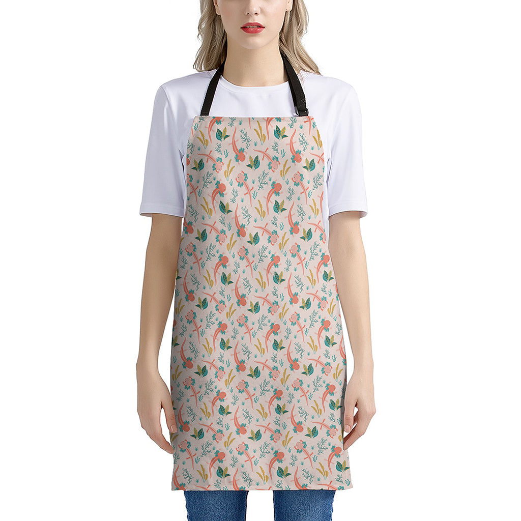 Pastel Axolotl Pattern Print Apron