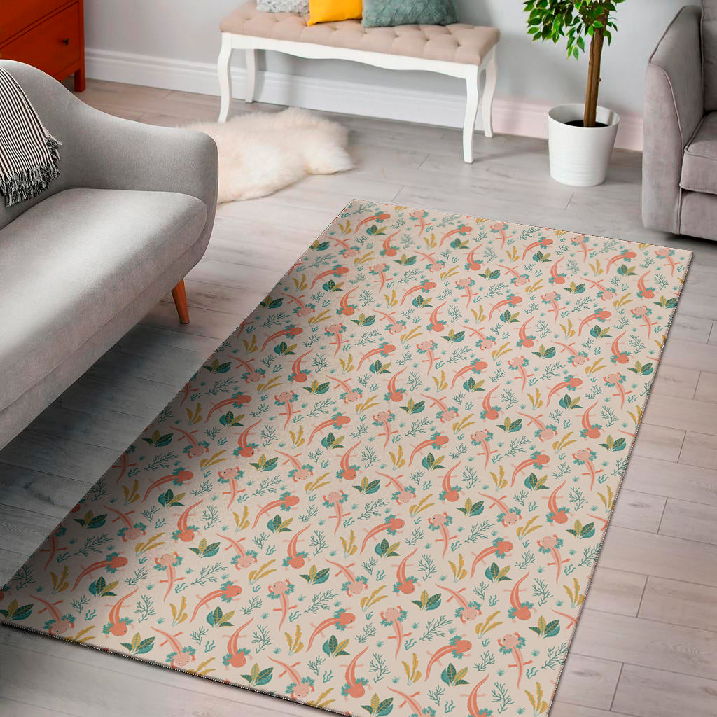 Pastel Axolotl Pattern Print Area Rug