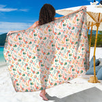 Pastel Axolotl Pattern Print Beach Sarong Wrap