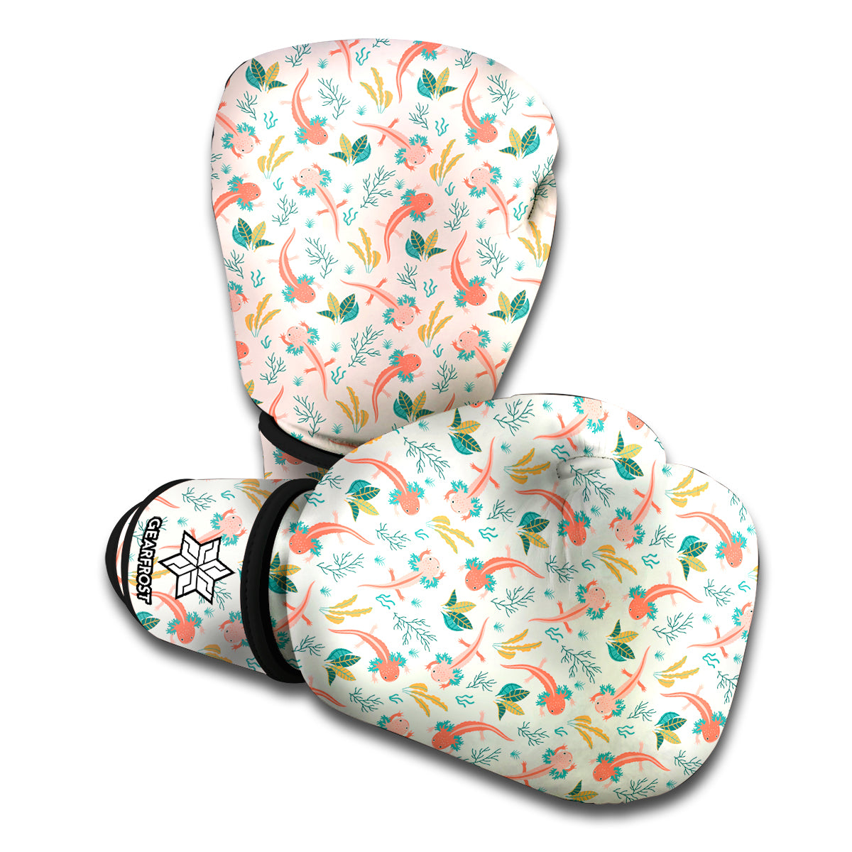 Pastel Axolotl Pattern Print Boxing Gloves