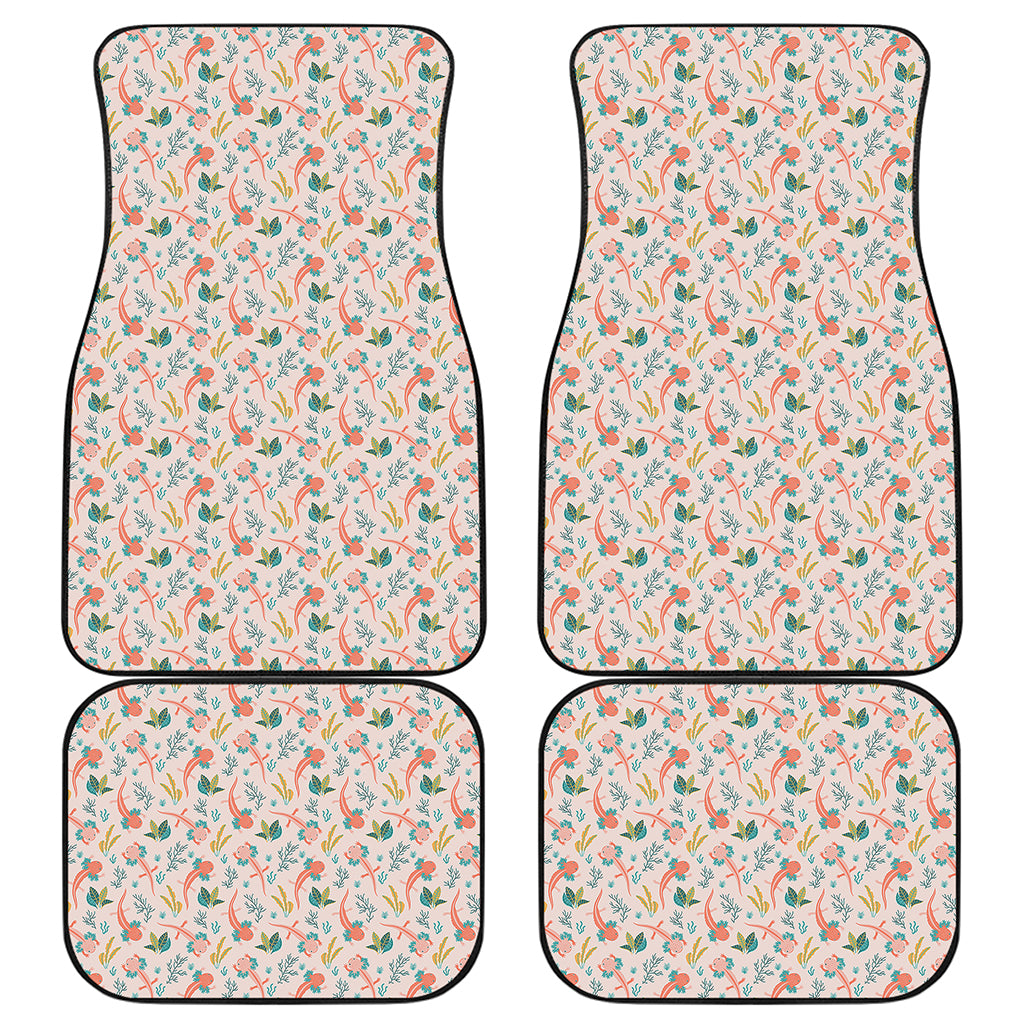 Pastel Axolotl Pattern Print Front and Back Car Floor Mats