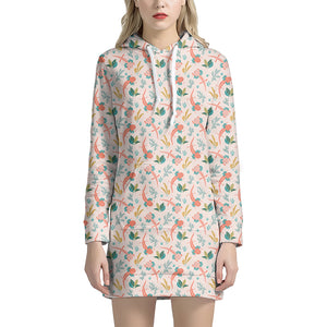 Pastel Axolotl Pattern Print Hoodie Dress