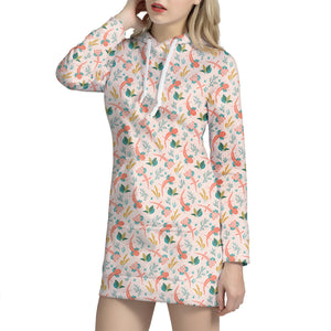 Pastel Axolotl Pattern Print Hoodie Dress