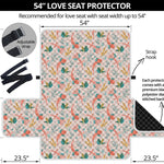 Pastel Axolotl Pattern Print Loveseat Protector