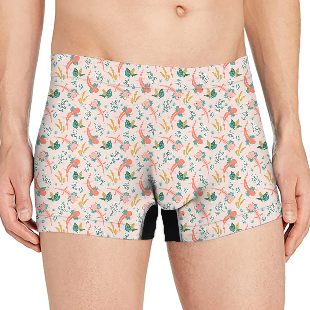 Pastel Axolotl Pattern Print Men's Boxer Briefs