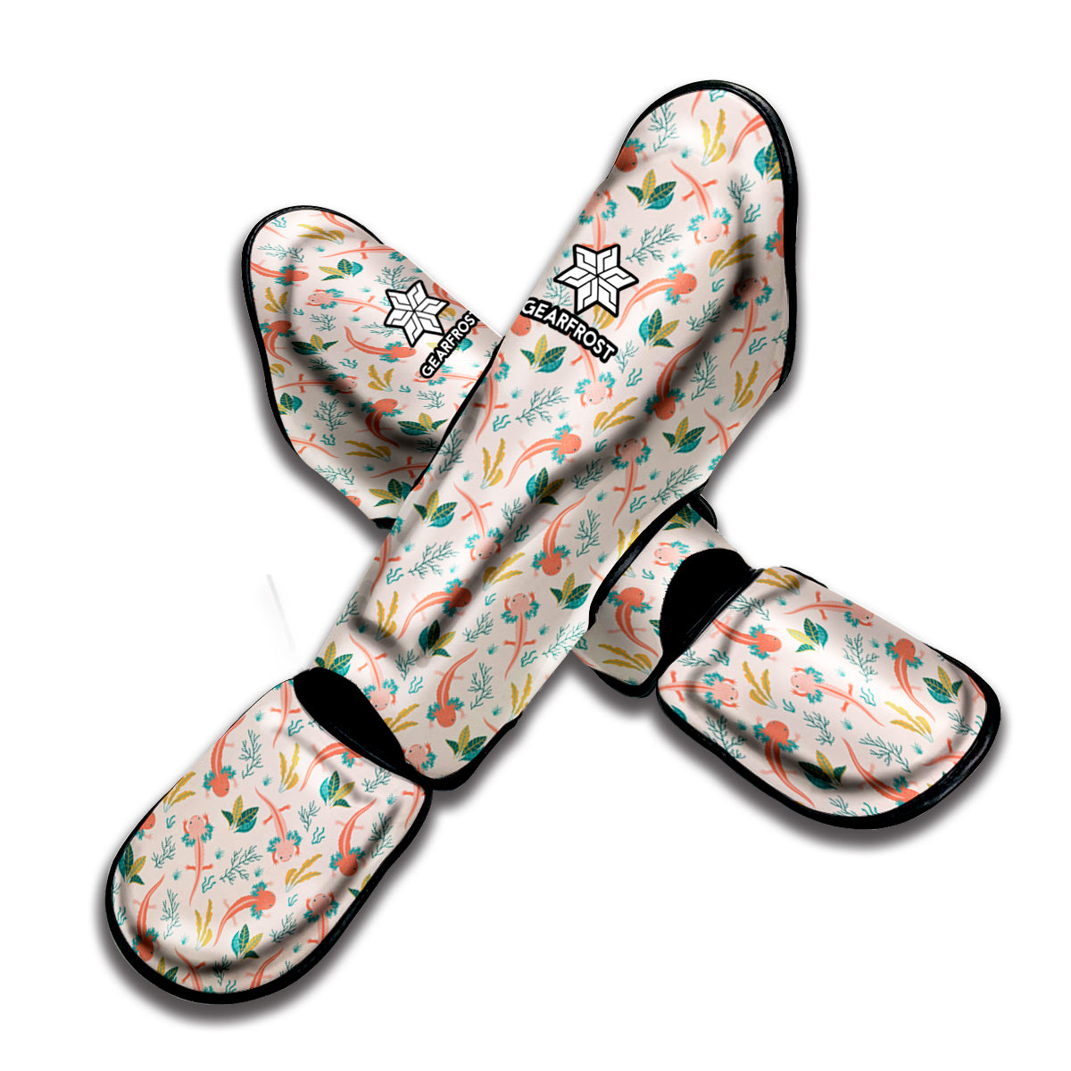 Pastel Axolotl Pattern Print Muay Thai Shin Guard