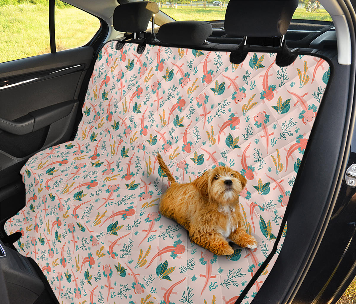 Pastel Axolotl Pattern Print Pet Car Back Seat Cover