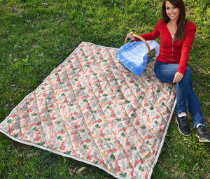 Pastel Axolotl Pattern Print Quilt