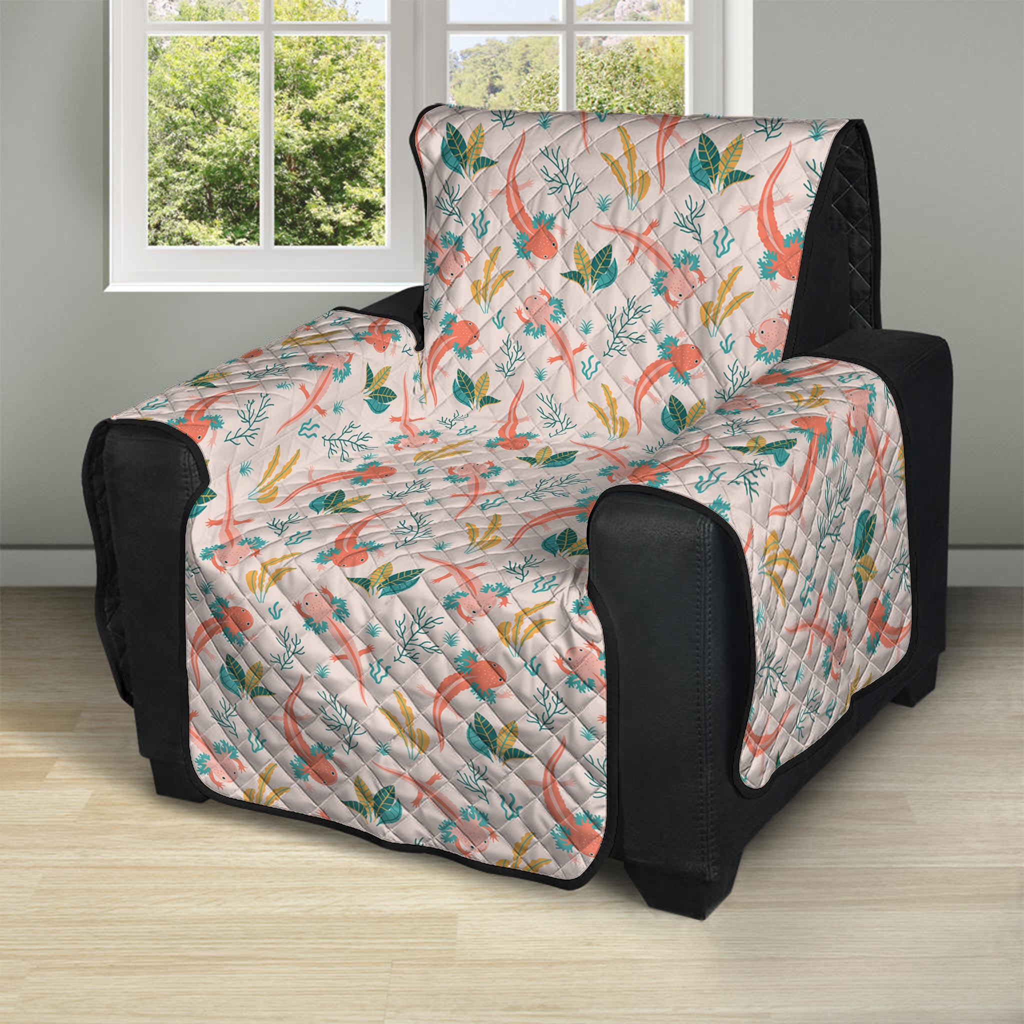 Pastel Axolotl Pattern Print Recliner Protector