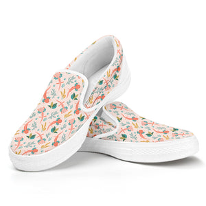 Pastel Axolotl Pattern Print White Slip On Shoes