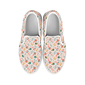 Pastel Axolotl Pattern Print White Slip On Shoes