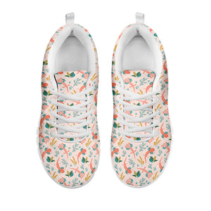 Pastel Axolotl Pattern Print White Sneakers