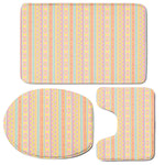 Pastel Aztec Tribal Pattern Print 3 Piece Bath Mat Set