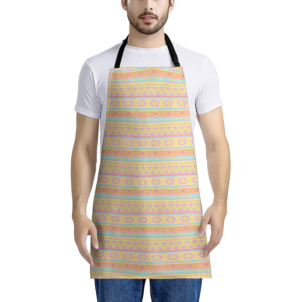 Pastel Aztec Tribal Pattern Print Apron
