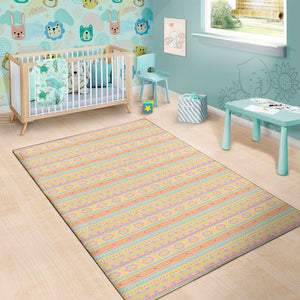 Pastel Aztec Tribal Pattern Print Area Rug