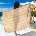 Pastel Aztec Tribal Pattern Print Beach Sarong Wrap