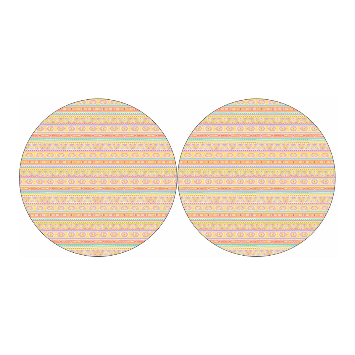 Pastel Aztec Tribal Pattern Print Car Coasters