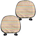Pastel Aztec Tribal Pattern Print Car Headrest Covers