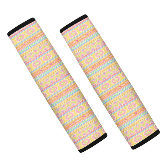 Pastel Aztec Tribal Pattern Print Car Seat Belt Covers