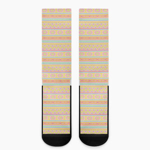 Pastel Aztec Tribal Pattern Print Crew Socks