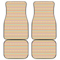 Pastel Aztec Tribal Pattern Print Front and Back Car Floor Mats