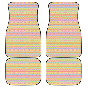 Pastel Aztec Tribal Pattern Print Front and Back Car Floor Mats