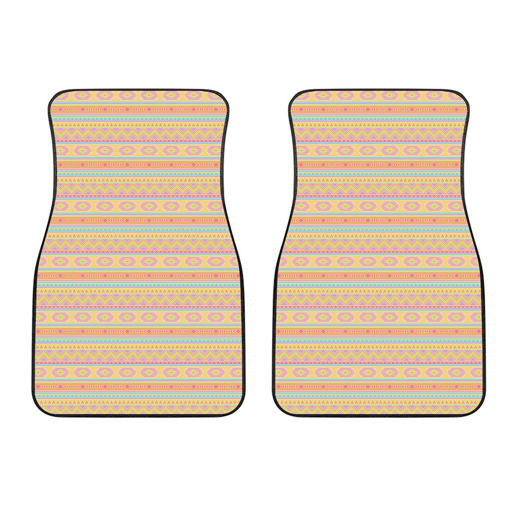 Pastel Aztec Tribal Pattern Print Front Car Floor Mats