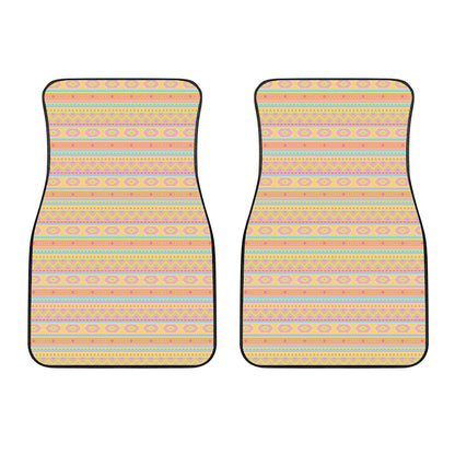 Pastel Aztec Tribal Pattern Print Front Car Floor Mats