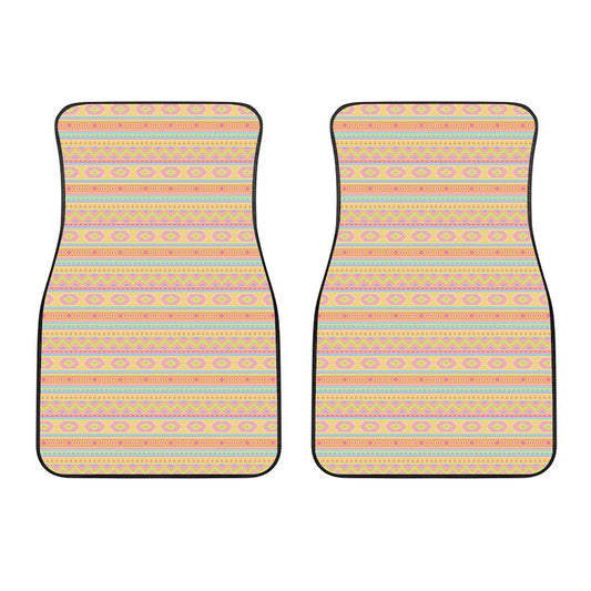 Pastel Aztec Tribal Pattern Print Front Car Floor Mats
