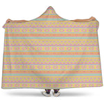 Pastel Aztec Tribal Pattern Print Hooded Blanket