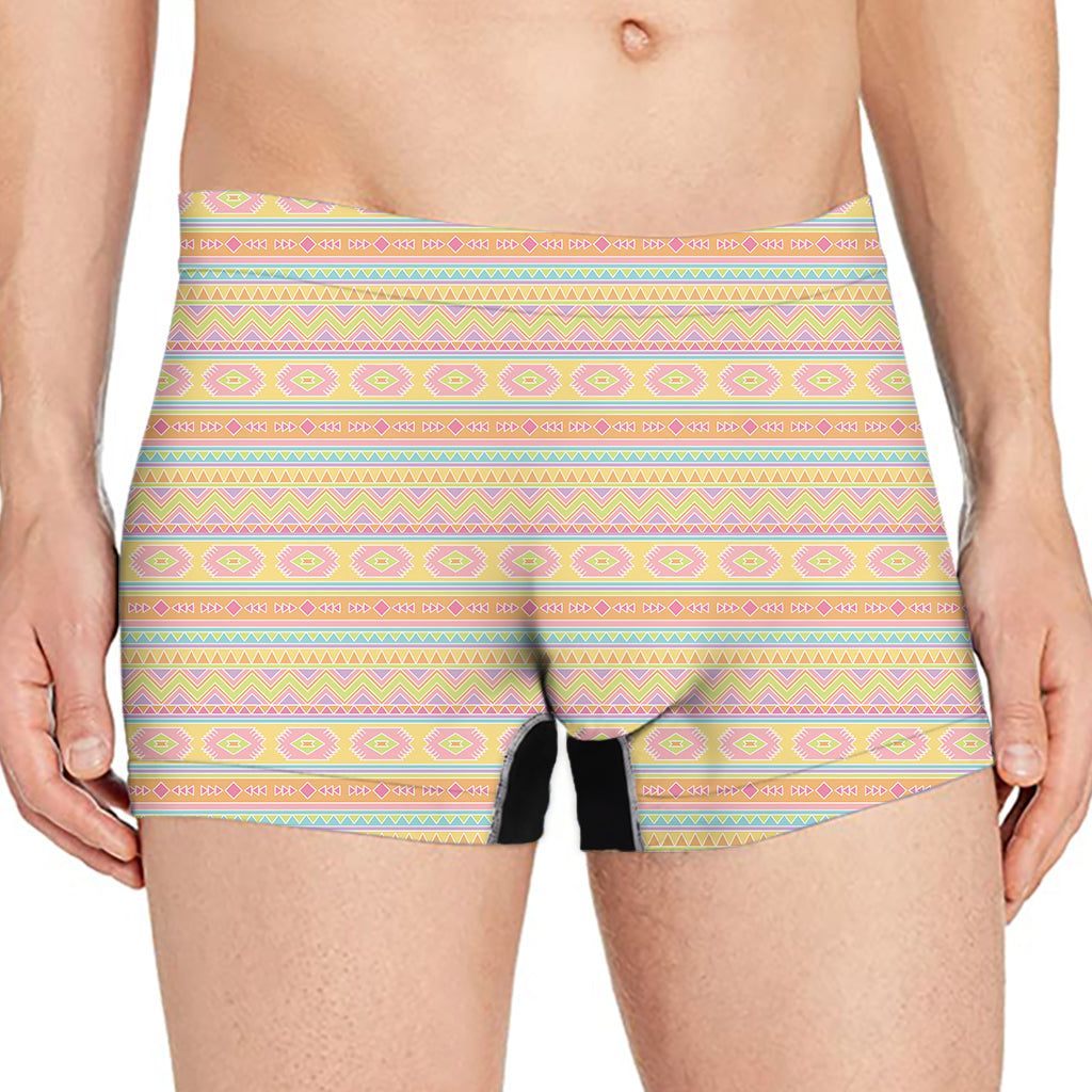 Pastel Aztec Tribal Pattern Print Men's Boxer Briefs